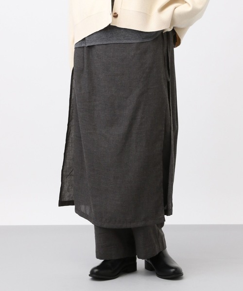 studio CLIP（スタディオクリップ）の「《natural by clip》ツイードラップスカート付きパンツ[プチサイズあり]（その他パンツ・レディース・チャコール/ブラック・PF/FREE）」の14枚目の写真