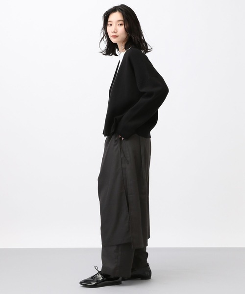 studio CLIP（スタディオクリップ）の「《natural by clip》ツイードラップスカート付きパンツ[プチサイズあり]（その他パンツ・レディース・チャコール/ブラック・PF/FREE）」の16枚目の写真