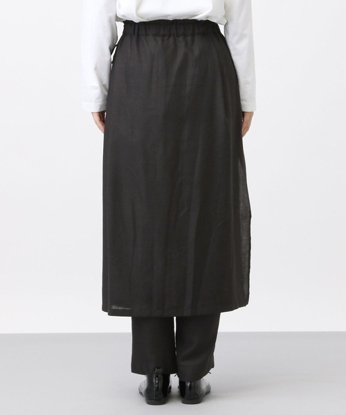 studio CLIP（スタディオクリップ）の「《natural by clip》ツイードラップスカート付きパンツ[プチサイズあり]（その他パンツ・レディース・チャコール/ブラック・PF/FREE）」の3枚目の写真