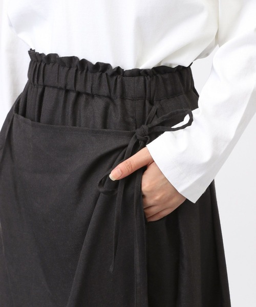 studio CLIP（スタディオクリップ）の「《natural by clip》ツイードラップスカート付きパンツ[プチサイズあり]（その他パンツ・レディース・チャコール/ブラック・PF/FREE）」の5枚目の写真