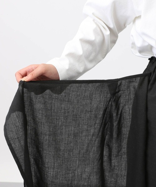 studio CLIP（スタディオクリップ）の「《natural by clip》ツイードラップスカート付きパンツ[プチサイズあり]（その他パンツ・レディース・チャコール/ブラック・PF/FREE）」の7枚目の写真
