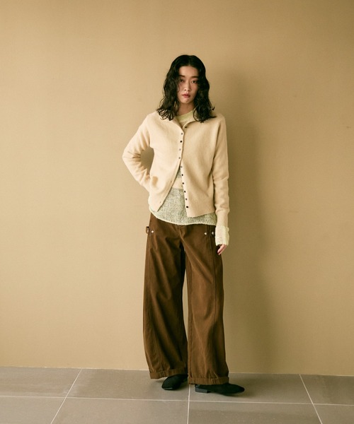 Lutim by u（ルチバイユー）の「Square button high-neck knit / スクエアボタンハイネックニット（カーディガン/ボレロ・レディース・グレー/ベージュ/イエロー・FREE）」の16枚目の写真