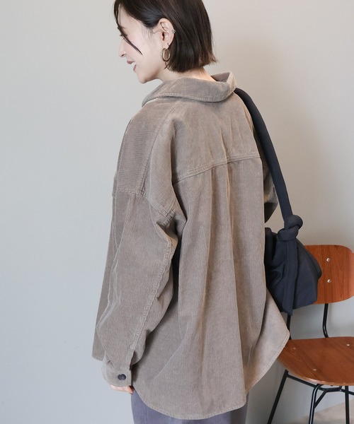 AMERICAN HOLIC(アメリカンホリック)の「コーデュロイCPOシャツジャケット(その他アウター・レディース・チャコールグレー/アイボリー/モカ・L/M)」の13枚目の写真