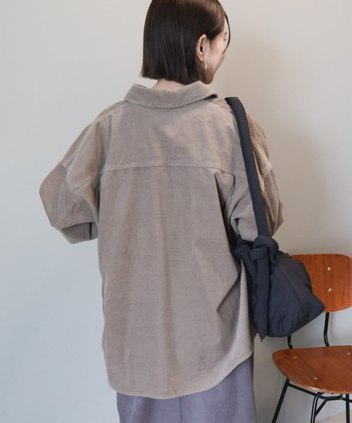 AMERICAN HOLIC(アメリカンホリック)の「コーデュロイCPOシャツジャケット(その他アウター・レディース・チャコールグレー/アイボリー/モカ・L/M)」の14枚目の写真