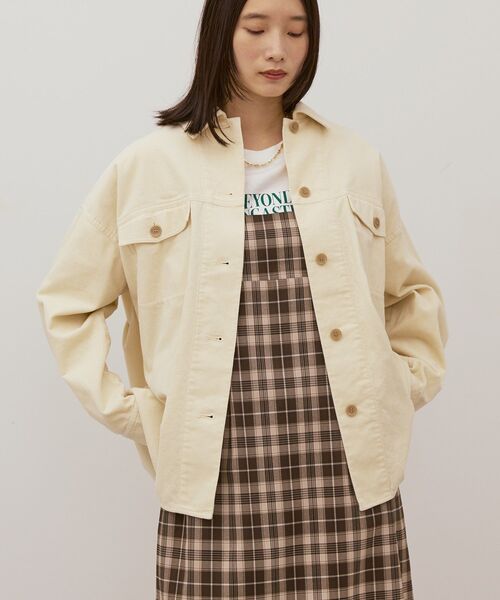 AMERICAN HOLIC(アメリカンホリック)の「コーデュロイCPOシャツジャケット(その他アウター・レディース・チャコールグレー/アイボリー/モカ・L/M)」の22枚目の写真