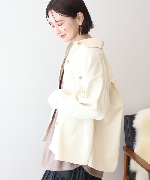 AMERICAN HOLIC(アメリカンホリック)の「コーデュロイCPOシャツジャケット(その他アウター・レディース・チャコールグレー/アイボリー/モカ・L/M)」の17枚目の写真