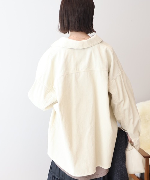 AMERICAN HOLIC(アメリカンホリック)の「コーデュロイCPOシャツジャケット(その他アウター・レディース・チャコールグレー/アイボリー/モカ・L/M)」の18枚目の写真