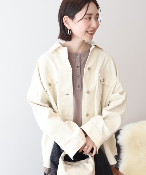 AMERICAN HOLIC(アメリカンホリック)の「コーデュロイCPOシャツジャケット(その他アウター・レディース・チャコールグレー/アイボリー/モカ・L/M)」の19枚目の写真