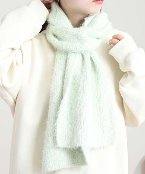 ホワイト マフラー 30×180cm 楽天市場】正規品 【 Chikashitsu + volume color muffler (6color