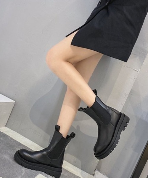 yuue' ( wear )(ユーイ)の「厚底サイドゴアショートブーツ(ブーツ・レディース・ブラック・23.5cm/24.5cm)」の6枚目の写真