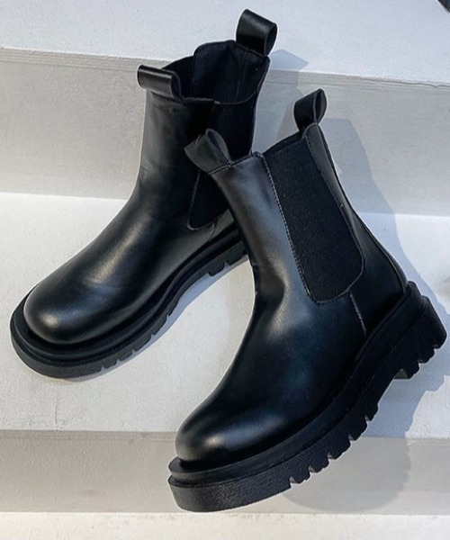 yuue' ( wear )(ユーイ)の「厚底サイドゴアショートブーツ(ブーツ・レディース・ブラック・23.5cm/24.5cm)」の10枚目の写真