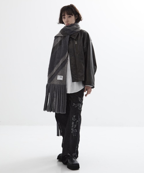 TOGA TOO/トーガトゥ】Regimental knit stole/レジメンタルニット