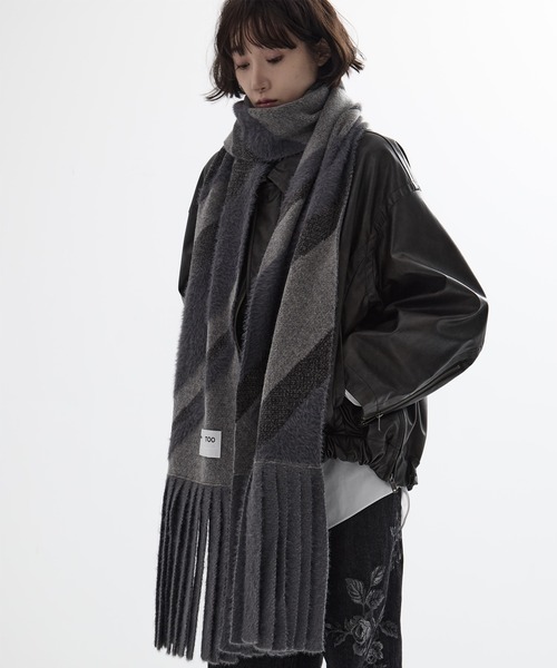 TOGA TOO/トーガトゥ】Regimental knit stole/レジメンタルニット