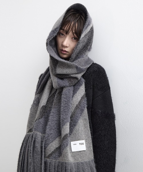 TOGA TOO/トーガトゥ】Regimental knit stole/レジメンタルニット