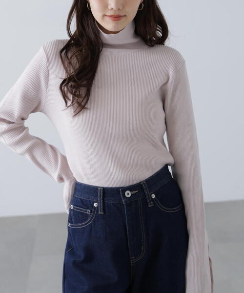 FREE'S MART（フリーズマート）の「◆〈ＭＦＭ〉袖金ボタンリブタートルニット（ニット/セーター・レディース・ホワイト/ピンク/レッド/ブラック/グレー・FREE）」の8枚目の写真