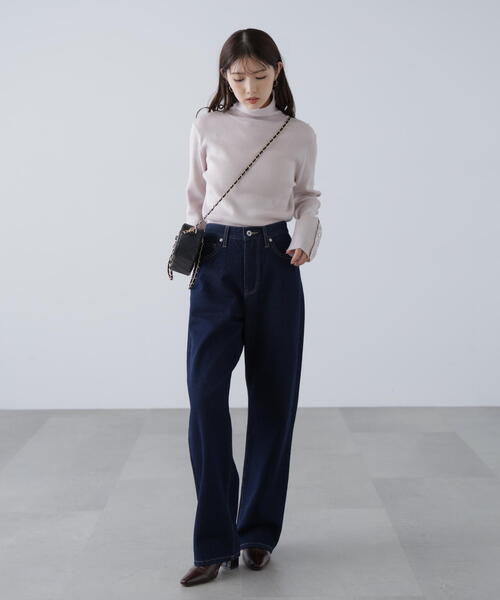 FREE'S MART（フリーズマート）の「◆〈ＭＦＭ〉袖金ボタンリブタートルニット（ニット/セーター・レディース・ホワイト/ピンク/レッド/ブラック/グレー・FREE）」の7枚目の写真