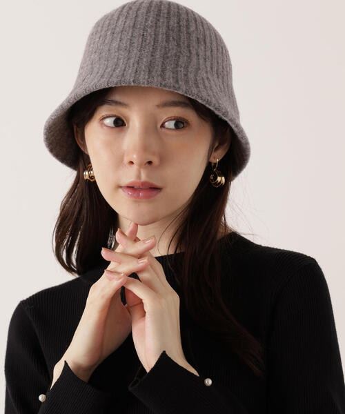 EDIT COLOGNE（エディットコロン）の「リブ丸天ハット（ハット・レディース・ブラック/グレー/ホワイト系その他・ﾌﾘ-）」の6枚目の写真