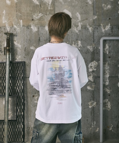 ILL'S(イルズ)の「フェイクレイヤードロゴプリントロンT(Tシャツ/カットソー・メンズ・ホワイト/ブラック・L/M)」の2枚目の写真
