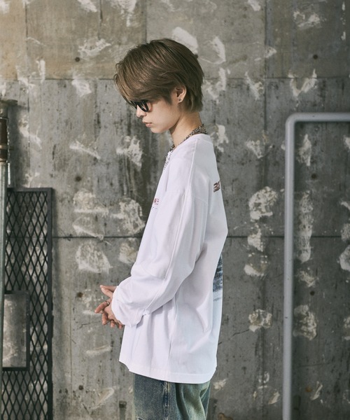 ILL'S(イルズ)の「フェイクレイヤードロゴプリントロンT(Tシャツ/カットソー・メンズ・ホワイト/ブラック・L/M)」の4枚目の写真