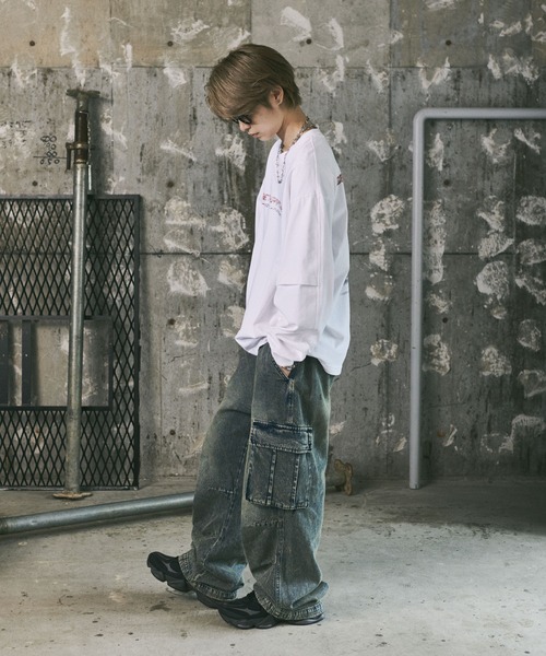 ILL'S(イルズ)の「フェイクレイヤードロゴプリントロンT(Tシャツ/カットソー・メンズ・ホワイト/ブラック・L/M)」の8枚目の写真