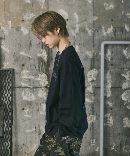 ILL'S(イルズ)の「フェイクレイヤードロゴプリントロンT(Tシャツ/カットソー・メンズ・ホワイト/ブラック・L/M)」の12枚目の写真