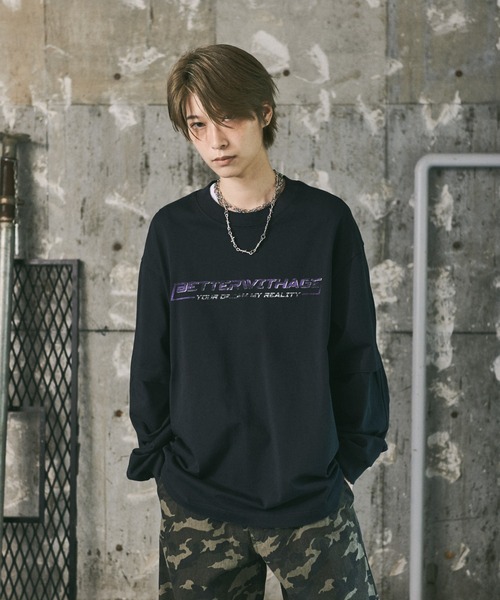 ILL'S(イルズ)の「フェイクレイヤードロゴプリントロンT(Tシャツ/カットソー・メンズ・ホワイト/ブラック・L/M)」の10枚目の写真