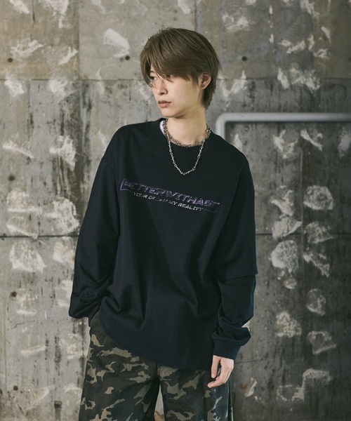 ILL'S(イルズ)の「フェイクレイヤードロゴプリントロンT(Tシャツ/カットソー・メンズ・ホワイト/ブラック・L/M)」の11枚目の写真