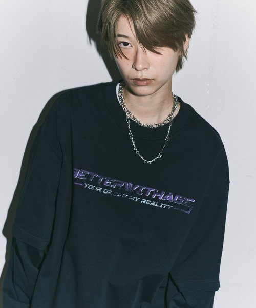 ILL'S(イルズ)の「フェイクレイヤードロゴプリントロンT(Tシャツ/カットソー・メンズ・ホワイト/ブラック・L/M)」の20枚目の写真
