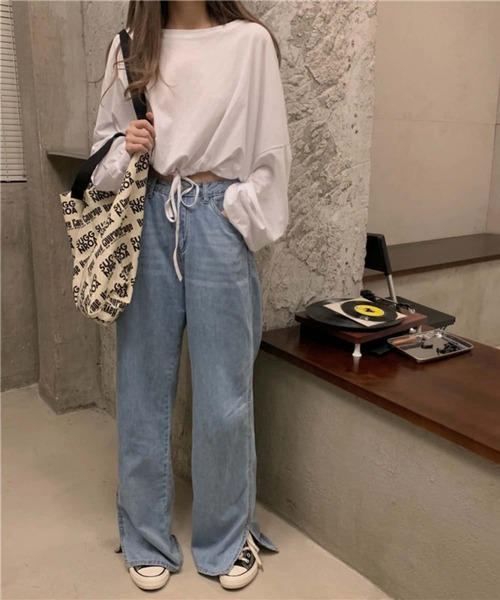 MAISON DE THERESE（メゾン ド テレーズ）の「ルーズシルエット長袖ショートTシャツ ロン T（Tシャツ/カットソー・レディース・ブラック/グレー/ホワイト・M）」の7枚目の写真