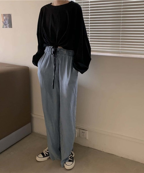 MAISON DE THERESE（メゾン ド テレーズ）の「ルーズシルエット長袖ショートTシャツ ロン T（Tシャツ/カットソー・レディース・ブラック/グレー/ホワイト・M）」の10枚目の写真