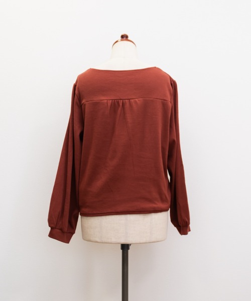 CLETTE(クレット)の「CLETTEオリジナルフロントリボンギャザーデザインカットソー(Tシャツ/カットソー・レディース・テラコッタ/アイボリー/ブラック・LL/3L/4L)」の19枚目の写真