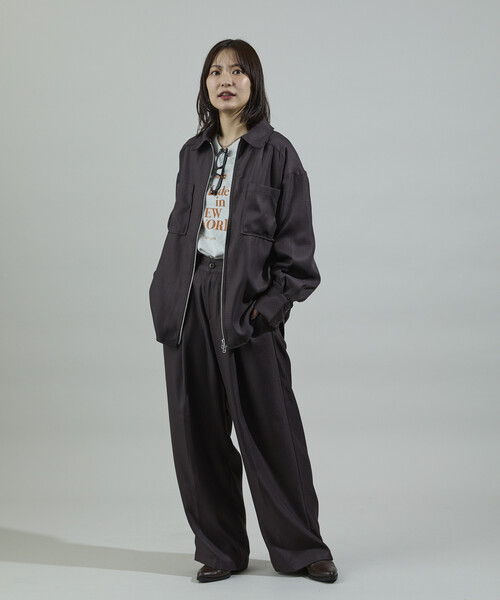 FREAK'S STORE(フリークスストア)の「杢チェックパンツ<セットアップ対応>(スラックス・レディース・キャメル/ブラック・フリ-)」の11枚目の写真