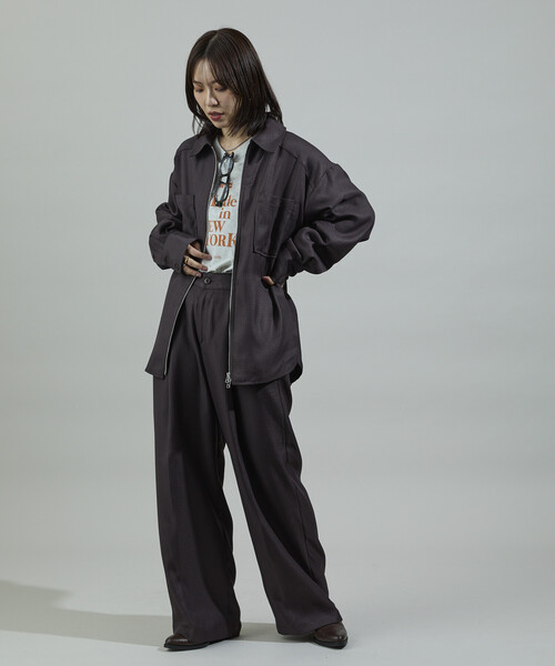 FREAK'S STORE(フリークスストア)の「杢チェックパンツ<セットアップ対応>(スラックス・レディース・キャメル/ブラック・フリ-)」の13枚目の写真