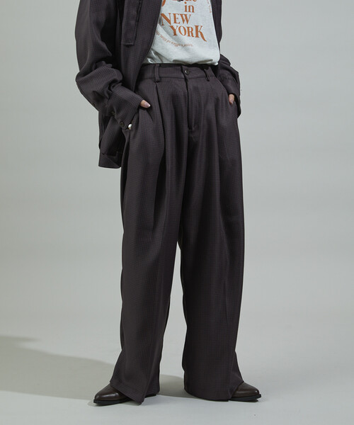 FREAK'S STORE(フリークスストア)の「杢チェックパンツ<セットアップ対応>(スラックス・レディース・キャメル/ブラック・フリ-)」の17枚目の写真