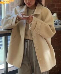 シングルブレストポケット付きコート