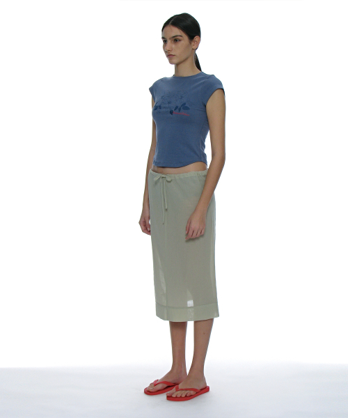 PARTIMENTO WOMEN(パルティメントウィメン)の「シアーミディスカート_ライトグリーン(スカート・レディース・その他・SMALL/MEDIUM)」の3枚目の写真