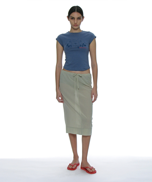 PARTIMENTO WOMEN(パルティメントウィメン)の「シアーミディスカート_ライトグリーン(スカート・レディース・その他・SMALL/MEDIUM)」の4枚目の写真