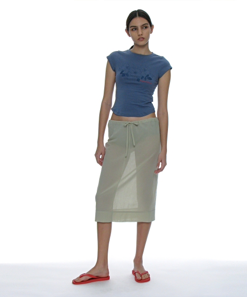 PARTIMENTO WOMEN(パルティメントウィメン)の「シアーミディスカート_ライトグリーン(スカート・レディース・その他・SMALL/MEDIUM)」の5枚目の写真