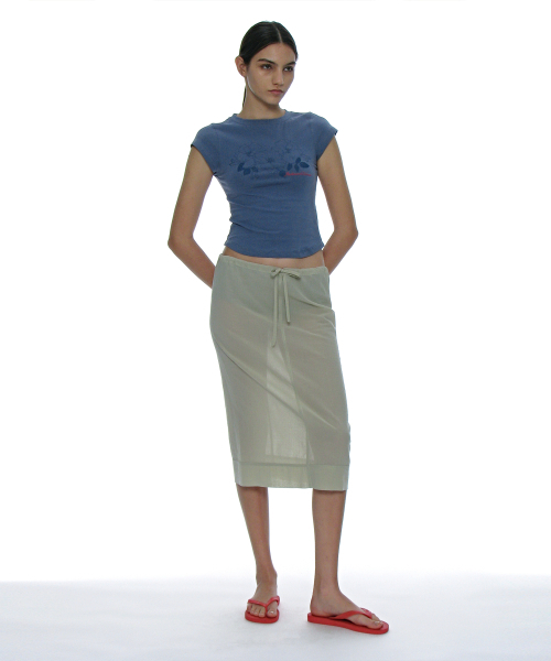 PARTIMENTO WOMEN(パルティメントウィメン)の「シアーミディスカート_ライトグリーン(スカート・レディース・その他・SMALL/MEDIUM)」の6枚目の写真