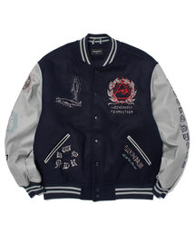 WKNDRS（ウィーキャンドース）の「ILLUMINATI STADIUM JK (NAVY)（スタジャン）」