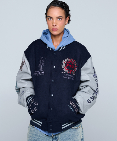 WKNDRS(ウィーキャンドース)の「ILLUMINATI STADIUM JK (NAVY)(スタジャン・レディース・その他・MEDIUM/LARGE/X-LARGE)」の7枚目の写真