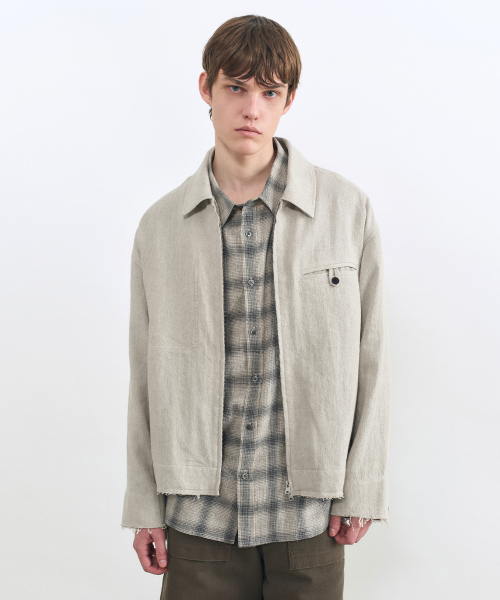 INSILENCE(インサイロンス)の「ヘンプジップアップジャケット ECRU(ブルゾン・レディース・その他・SMALL/MEDIUM/LARGE)」の1枚目の写真