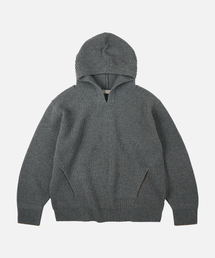 KANGAROO KNIT PULLOVER HOODY _ GRAY