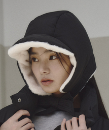 THE GREEN LAB（ザグリーンラボ）の「パファーダウンバラクラバ [ブラック]（ニットキャップ/ビーニー）」