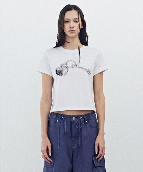 RENSE（レンセ）の「Silver Heart Keyring T-Shirt White（Tシャツ/カットソー・レディース・その他・FREE）」の6枚目の写真