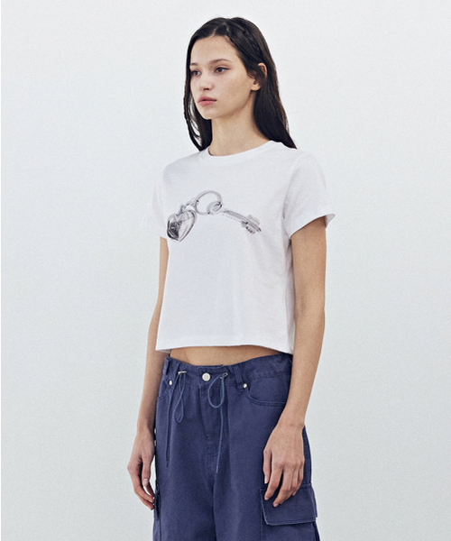 RENSE（レンセ）の「Silver Heart Keyring T-Shirt White（Tシャツ/カットソー・レディース・その他・FREE）」の5枚目の写真