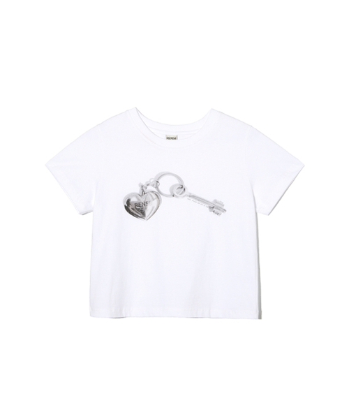 RENSE（レンセ）の「Silver Heart Keyring T-Shirt White（Tシャツ/カットソー・レディース・その他・FREE）」の4枚目の写真