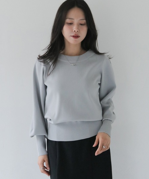 HER CLOSET(ハークローゼット)の「【HER CLOSET】フリルカラー付きマルチウェイニット MULTIWAY KNIT WITH FRILL COLLAR(Tシャツ/カットソー・レディース・ブラック/オフホワイト/グレー・M)」の15枚目の写真
