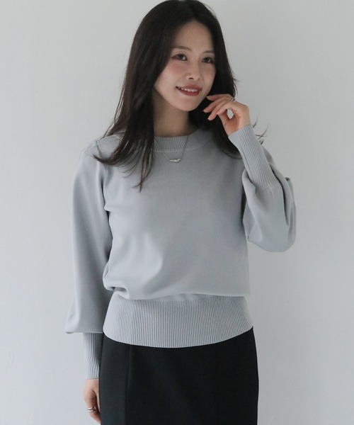HER CLOSET(ハークローゼット)の「【HER CLOSET】フリルカラー付きマルチウェイニット MULTIWAY KNIT WITH FRILL COLLAR(Tシャツ/カットソー・レディース・ブラック/オフホワイト/グレー・M)」の16枚目の写真