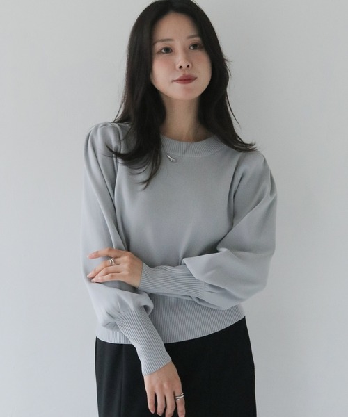 HER CLOSET(ハークローゼット)の「【HER CLOSET】フリルカラー付きマルチウェイニット MULTIWAY KNIT WITH FRILL COLLAR(Tシャツ/カットソー・レディース・ブラック/オフホワイト/グレー・M)」の17枚目の写真